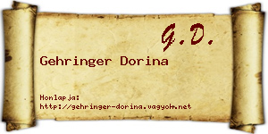 Gehringer Dorina névjegykártya