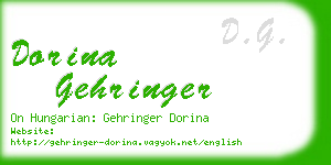 dorina gehringer business card